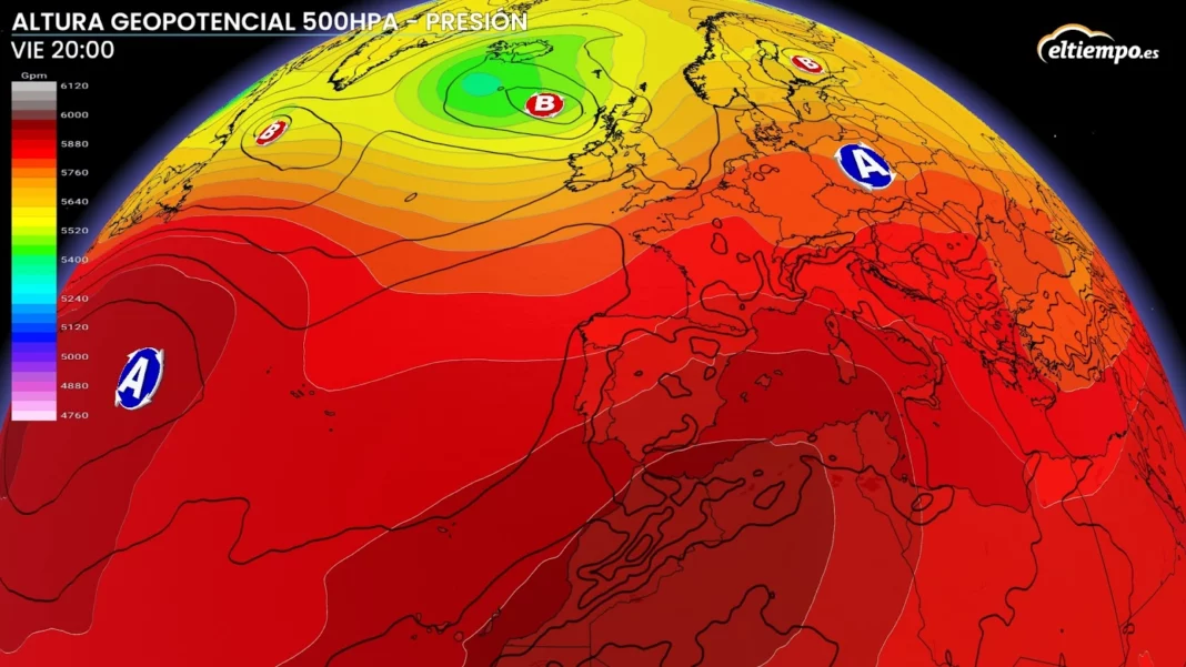 Imaxe das previsións meteorolóxicas desta semana na tarde do venres.