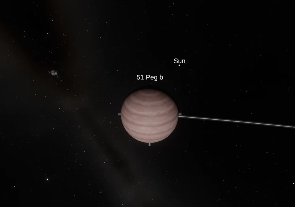 Exoplaneta 51 Peg b visto dende Galaxium.