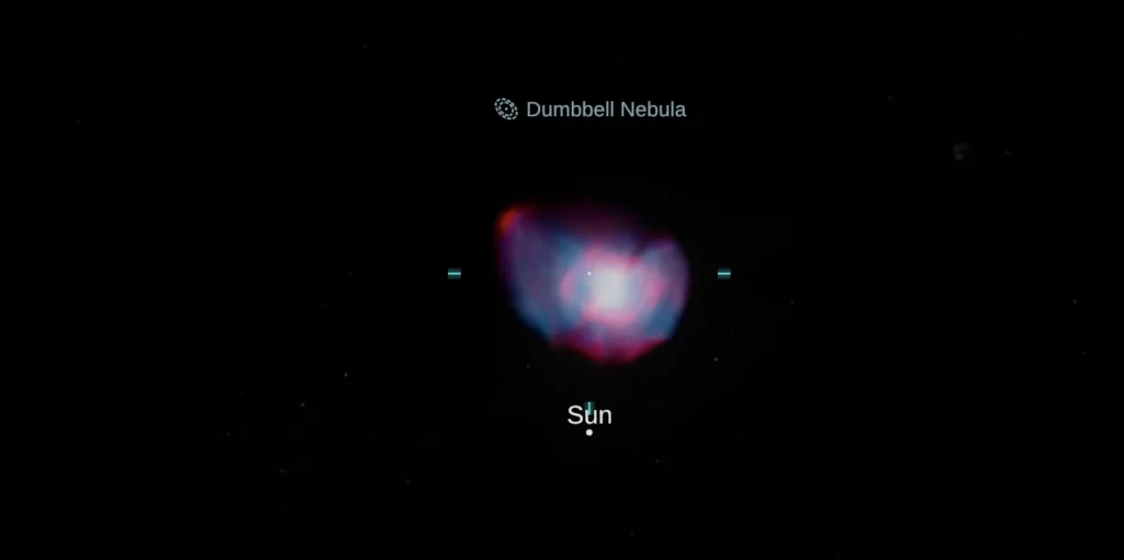 Nebulosa Dumbbell vista dende Galaxium.