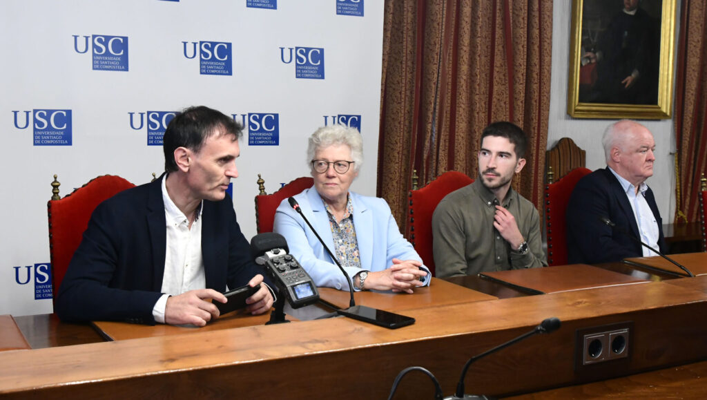 De esquerda a dereita: Jorge Mira, Anne L'Huillier, Daniel Diaz, Claes-Göran Wahlström. Imaxe: USC
