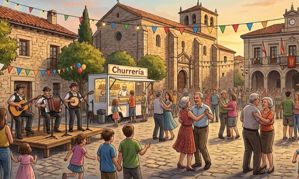 Isto é o que acontece cando lle pides a Gemini que elabore un cartel para ilustrar un evento sobre as festas de aldea. Gemini